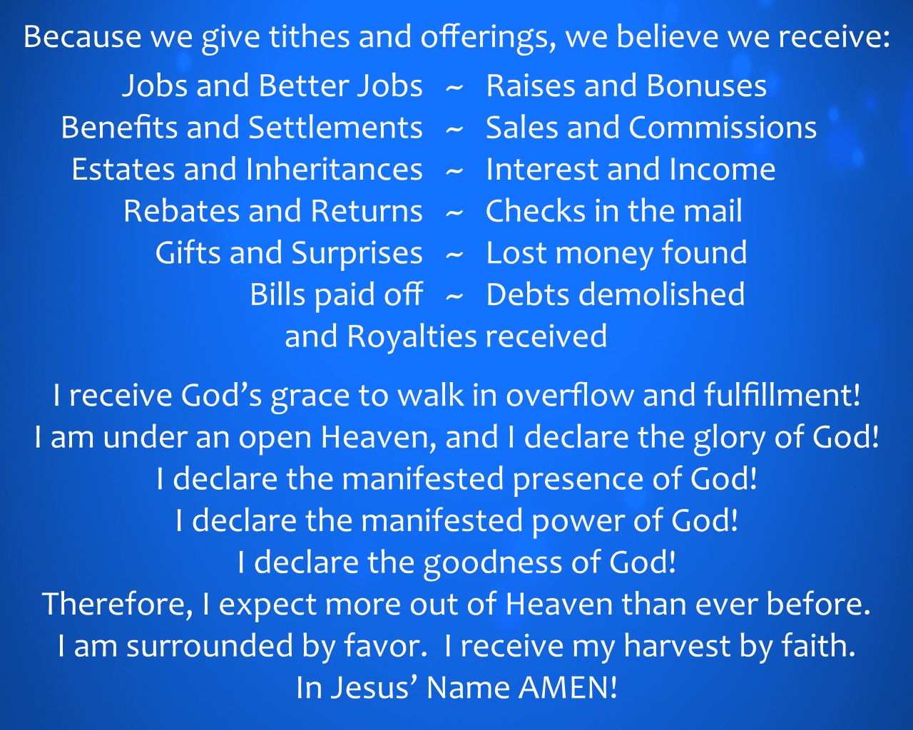 LWC Tithe Blessing
